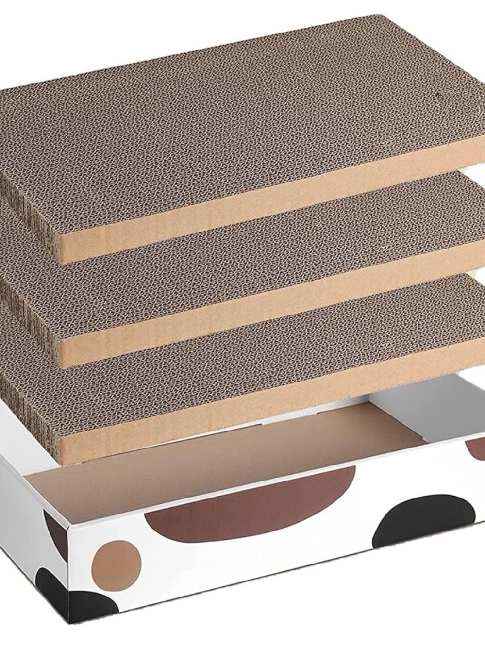 Cat Scratching Pad Set - Brown Cardboard Scratchers (3 Pack)